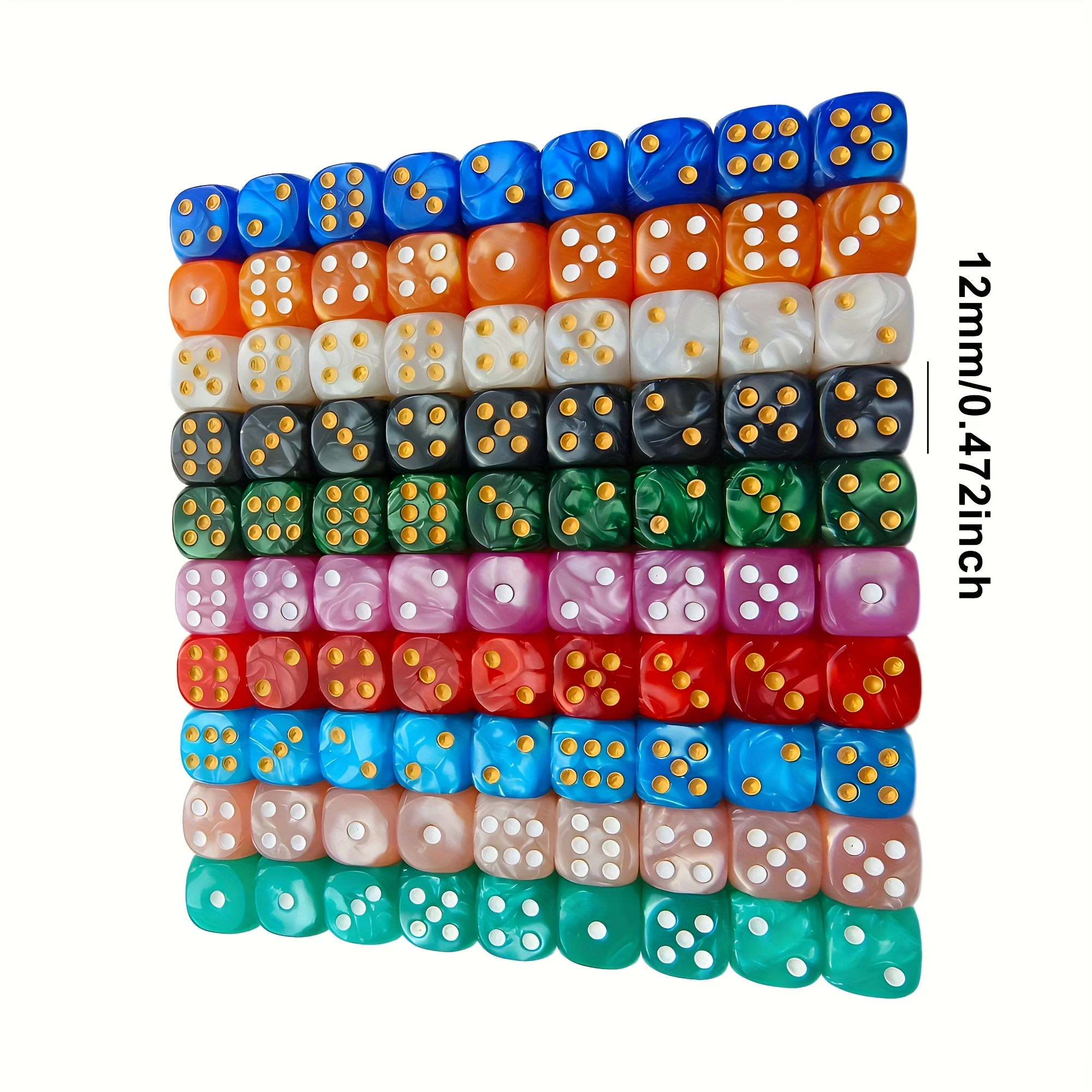 10Pcs 12mm Pearl Swirl D6 Dice - Party Games Indoor review and price