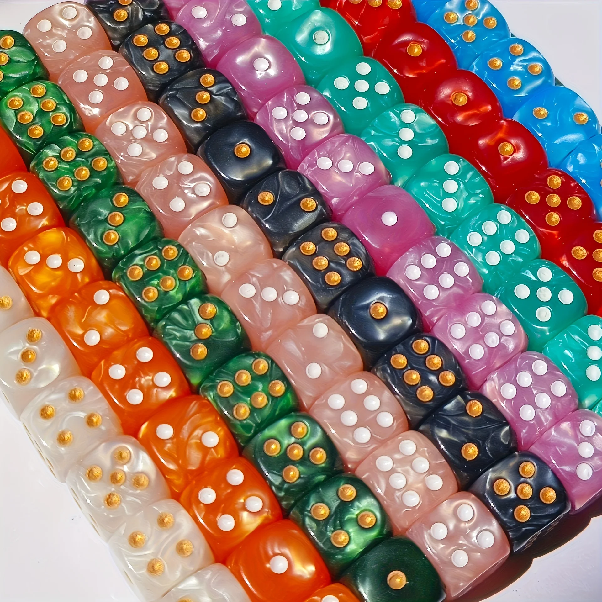 10Pcs 12mm Pearl Swirl D6 Dice - Party Games Indoor review and price